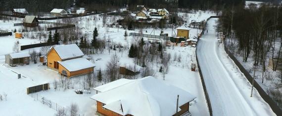 Зима поселок